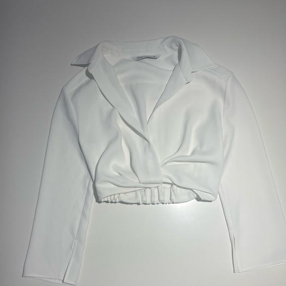 Zara pleated crop top blouse chemise - Picture 5 of 5